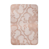 Rose Gold Blush Pink Lace Glam White Luxury Glam Badematte (Vorderseite Vertikal)