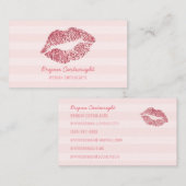 Rose Gold Blush Pink Lips Makeuty Consultant Visitenkarte (Vorne/Hinten)