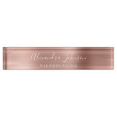 Rose Gold Blush Pink Microblashes Lashes Namensplakette (Vorderseite)