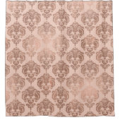 Rose Gold Blush Pink Modernes Glam Damask Duschvorhang (Vorderseite)