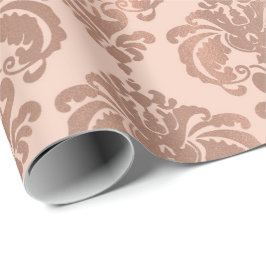 Rose Gold Blush Pink Modernes Glam Damask Geschenkpapier