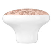 Rose Gold Blush Pink Modernes Glam Damask Keramikknauf (Seitenansicht)