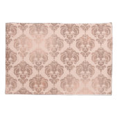Rose Gold Blush Pink Modernes Glam Damask Kissenbezug (Rückseite)