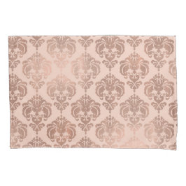Rose Gold Blush Pink Modernes Glam Damask Kissenbezug