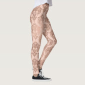 Rose Gold Blush Pink Modernes Glam Damask Leggings (Rechts)