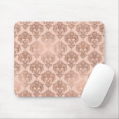 Rose Gold Blush Pink Modernes Glam Damask Mousepad (Mit Mouse)