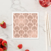 Rose Gold Blush Pink Modernes Glam Damask Serviette (Beispiel)
