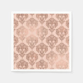 Rose Gold Blush Pink Modernes Glam Damask Serviette (Vorderseite)