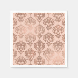 Rose Gold Blush Pink Modernes Glam Damask Serviette