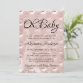 Rose Gold Blush Pink Paris Oh Baby Dusche Einladung (Stehend Vorderseite)