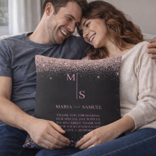 Rose Gold Blush Pink Silber Glitter Schrift Person Kissen