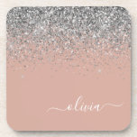 Rose Gold Blush Pink Silber Glitzer Monogramm Getränkeuntersetzer<br><div class="desc">Rose Gold Blush Pink und Silver Glitzer Script Monogram Name Paper Untersetzer. Dies macht den perfekten Abschluss,  Geburtstag,  Hochzeit,  Brautparty,  Jubiläum,  Babydusche oder Junggeselinnen-Abschied Geschenk für jemanden,  die Lieben glamourösen Luxus und schicke Stile.</div>