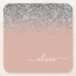 Rose Gold Blush Pink Silber Glitzer Monogramm Rechteckiger Pappuntersetzer<br><div class="desc">Rose Gold - Schwarz Rosa und Silber Sparkle Glitzer Script Monogram Name Paper Untersetzer. Dies macht den perfekten Abschluss,  Geburtstag,  Hochzeit,  Brautparty,  Jubiläum,  Babydusche oder Junggeselinnen-Abschied Geschenk für jemanden,  die Lieben glamourösen Luxus und schicke Stile.</div>