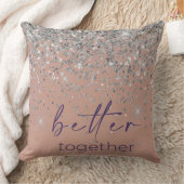 Rose Gold Blush Pink Silver Glitter Better Togethe Kissen (Decke)