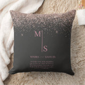 Rose Gold Blush Pink Silver Glitter Script Persona Kissen (Decke)