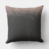 Rose Gold Blush Pink Silver Glitter Script Persona Kissen (Rückseite)