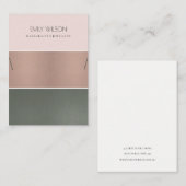 Rose GOLD BLUSH PINK STEEL STRIPS NECKLACE DISPLAY Visitenkarte (Vorne/Hinten)