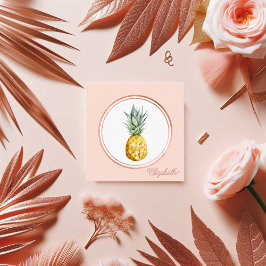 Rose Gold Blush Pink Tropical Party Planner Quadratische Visitenkarte