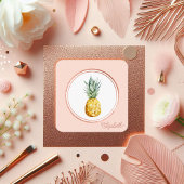 Rose Gold Blush Pink Tropical Party Planner Quadratische Visitenkarte