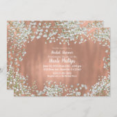 Rose Gold Blush Pink Weißes Gipskraut Bridal Einladung (Vorne/Hinten)