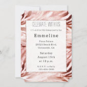 Rose Gold Blush Pink Zebra Einladung (Vorderseite)