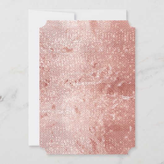 Rose Gold Blush Pink Zebra Einladung (Rückseite)