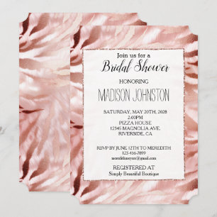 Rose Gold Blush Pink Zebra Einladung