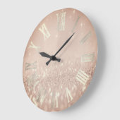 Rose Gold Blush Powder Glitzer Metal römische Zahl Große Wanduhr (Winkel)