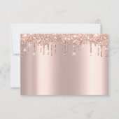 Rose Gold Blush Powder Glitzer Spark RSVP Karte (Vorderseite)