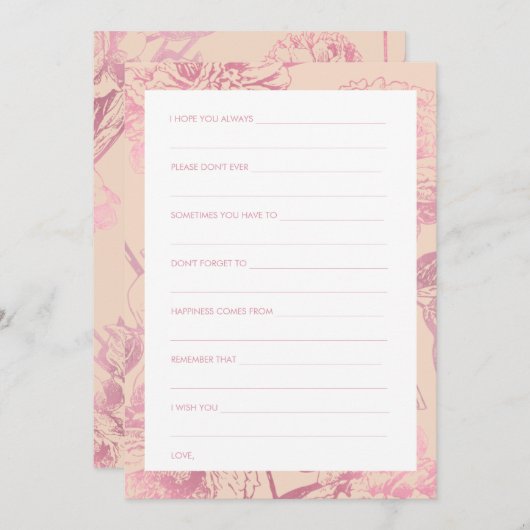 Rose Gold Blush Rosa Brautparty Beratung Einladung (Vorne/Hinten)