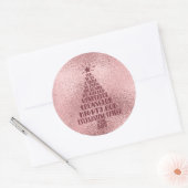 Rose Gold Blush Rosa Christliches Weihnachtsbuch Runder Aufkleber (Umschlag)