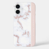 Rose Gold & Blush Rosa Marmor Subtil Personalisier Case-Mate iPhone Hülle (Rückseite)
