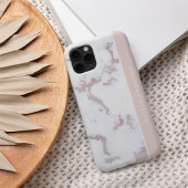 Rose Gold & Blush Rosa Marmor Subtil Personalisier iPhone 16 Hülle