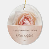 Rose Gold Blush Rose | First Christmas Custom Keramik Ornament (Links)