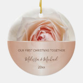 Rose Gold Blush Rose | First Christmas Custom Keramik Ornament (Hinten)
