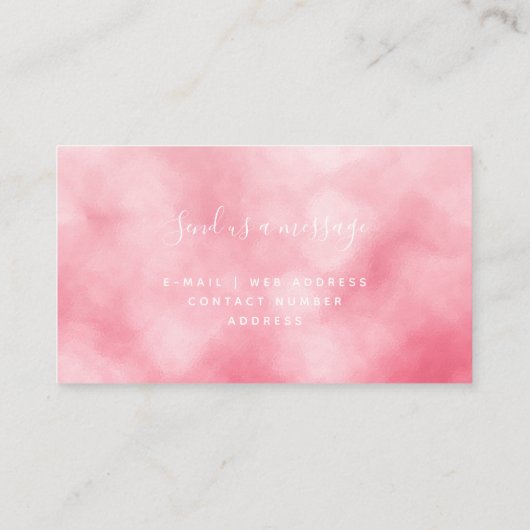 Rose Gold Blush Salat Lashes Visitenkarte (Rückseite)