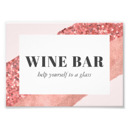 Rose Gold, Blush & Sequin Bar Wein Fotodruck