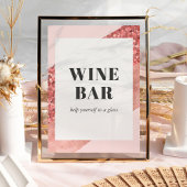 Rose Gold, Blush & Sequin Brautparty Bar Poster
