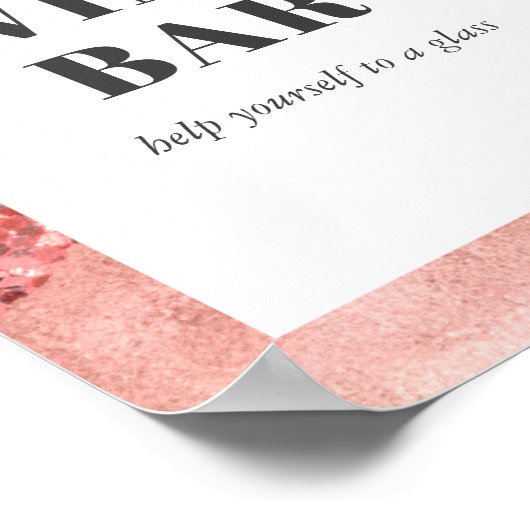Rose Gold, Blush & Sequin Brautparty Bar Poster (Ecke)