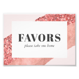 Rose Gold, Blush & Sequin Brautparty Favoriten Fotodruck