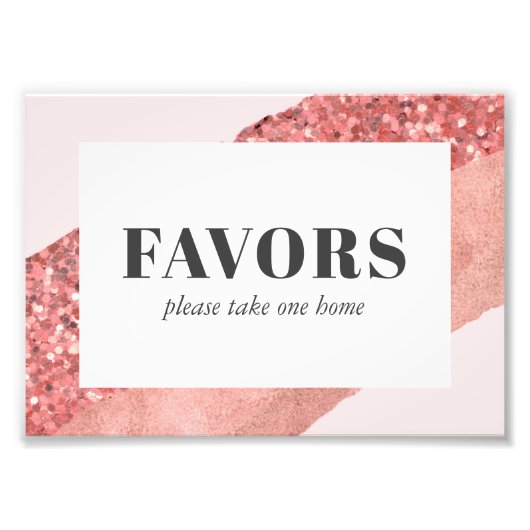 Rose Gold, Blush & Sequin Brautparty Favoriten Fotodruck (Vorne)
