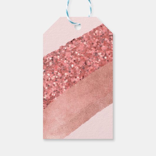 Rose Gold, Blush & Sequin Brautparty Geschenkanhänger (Rückseite)