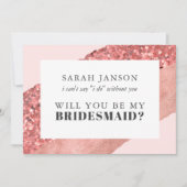 Rose Gold, Blush & Sequin Bridesmaid Einladung (Vorderseite)