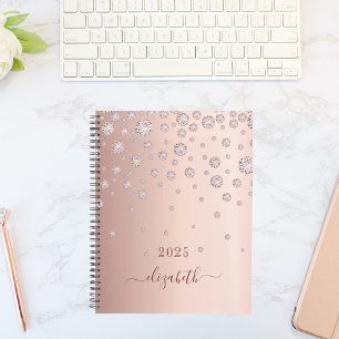 Rose gold blush shining diamonds name 2023 planer