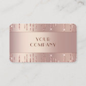 Rose Gold Blush Shiny Glitzer Tropfen Visitenkarte (Rückseite)