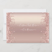 Rose Gold Blush Sparkle Tropfen Hochzeit Einladung (Rückseite)