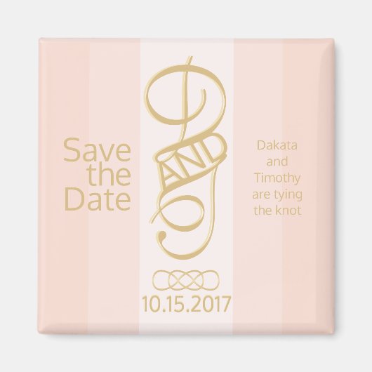 Rose Gold Blush Speichern Sie das Date Magnet (Vorne)