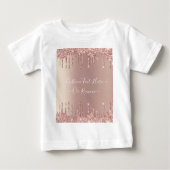 Rose Gold Blush Tropfen Text Name Baby T - Shirt G (Vorderseite)