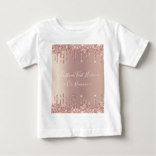 Rose Gold Blush Tropfen Text Name Baby T - Shirt G
