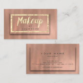 Rose Gold Blush Typografie Makeup Artist 3D Visitenkarte (Vorne/Hinten)